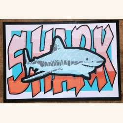 Poster de grand requin blanc imprimé en 3d