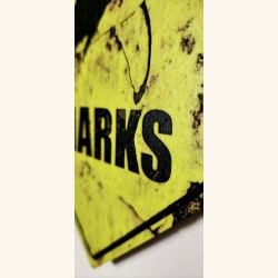 Panneau "Danger Sharks" 20cm x 20cm Illustration Originale Grand Requin Blanc Impression 3D